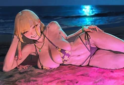 [Sticky] (66p) Dress-up Darling - Marin x Gojo's Grandpa Night Beach (Patreon) [AI Generated]