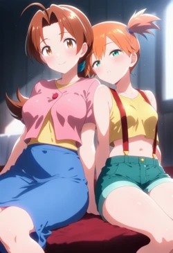 [Corudozera] [110pics] Delia Ketchum x Misty (ハナコxカスミ) / Pokémon (ポケットモンスター) [AI Generated]