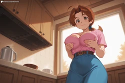 [Stoker] Delia Ketchum-Riding Rockets [AI Generated]