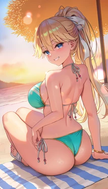 [voidbunnyart] Nanase Showing off her Aqua Bikini [20P] (Patreon) [AI Generated]