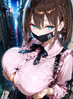 [AI Generated] 地雷系アイちゃん パパ活パイズリ