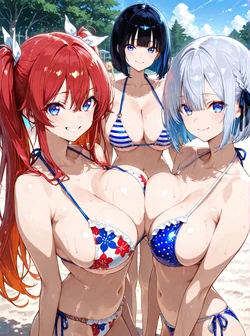 [AI Generated] 巨乳ビキニガールズ
