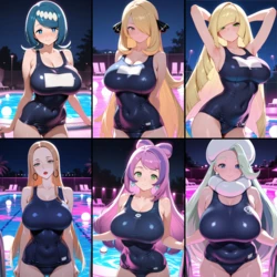埖📛 - シロナ/ルザミーネ/スイレンママ/メロン/オリーヴ/ミモザ [AI Generated]