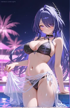 [Melocotón] ナイトプール未公開画像 [pixiv] [AI Generated]