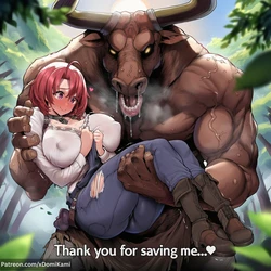 [xDomiKami] Goblin Slayer Cow Girl - Fantasy Humanoid Minotaur (115pg) (Patreon) [AI Generated]