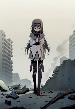 [Pixiv] 桐桐(着衣セックス同好会)/Kirikiri (Chakui Sekkusu Doukoukai) (129708102) - Akemi Homura - Let Me Rest Just This Once [AI Generated]