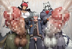 [aunsandayo] Komano Manato x Wise x Von Lycaon (Censored) [AI Generated]
