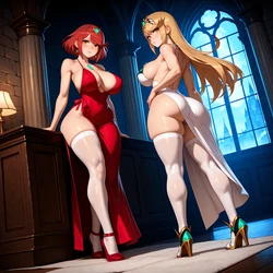 [s00bai] Mythra x Pyra [AI Generated]