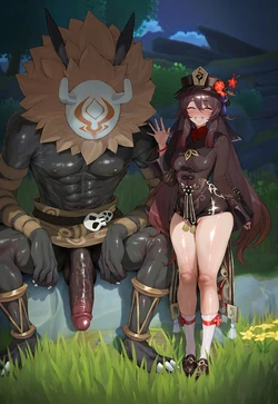 Necromancer893 - 胡桃 x ヒルチャール / Hutao x Hilichurl (85) (Patreon) [AI Generated]