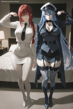 [Anime Vixens] Makima × Esdeath - Chainsaw Man x Akame ga Kill! [AI Generated]