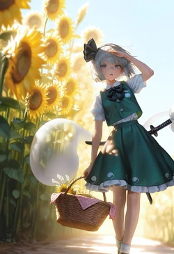 (Patreon) [Adeline] 2026-07-14 Hanabatake de mayotta Youmu ga, yasai to hikikae ni otoko to koubi suru hanashi [AI Generated]