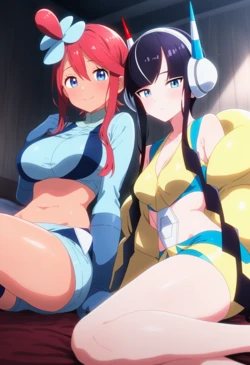 [Corudozera] [110pics] #2 Skyla x Elesa - FFM 3P (フウロxカミツレ) / Pokémon (ポケットモンスター) [AI Generated]