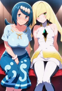 [Corudozera] [110pics] Lana's Mother x Lusamine - FFM 3P (スイレンの母xルザミーネ) / Pokémon (ポケットモンスター) [AI Generated]